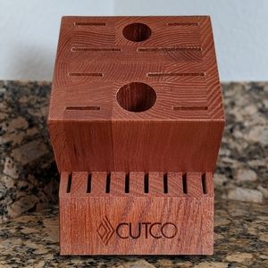 Cutco Homemaker 18 slot knife block in cherry wood